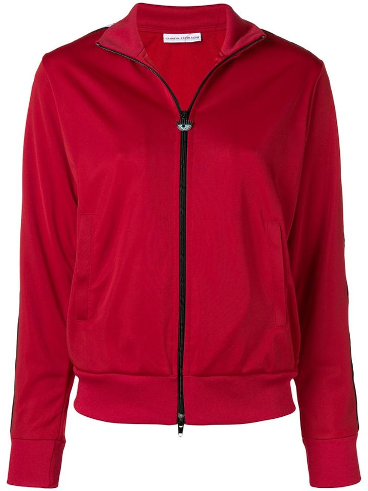 Chiara Ferragni Eye Print Zipped Top - Red