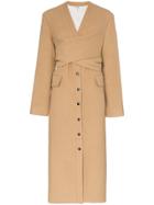 Matériel Wrap Detail Wool Blend Coat - Brown