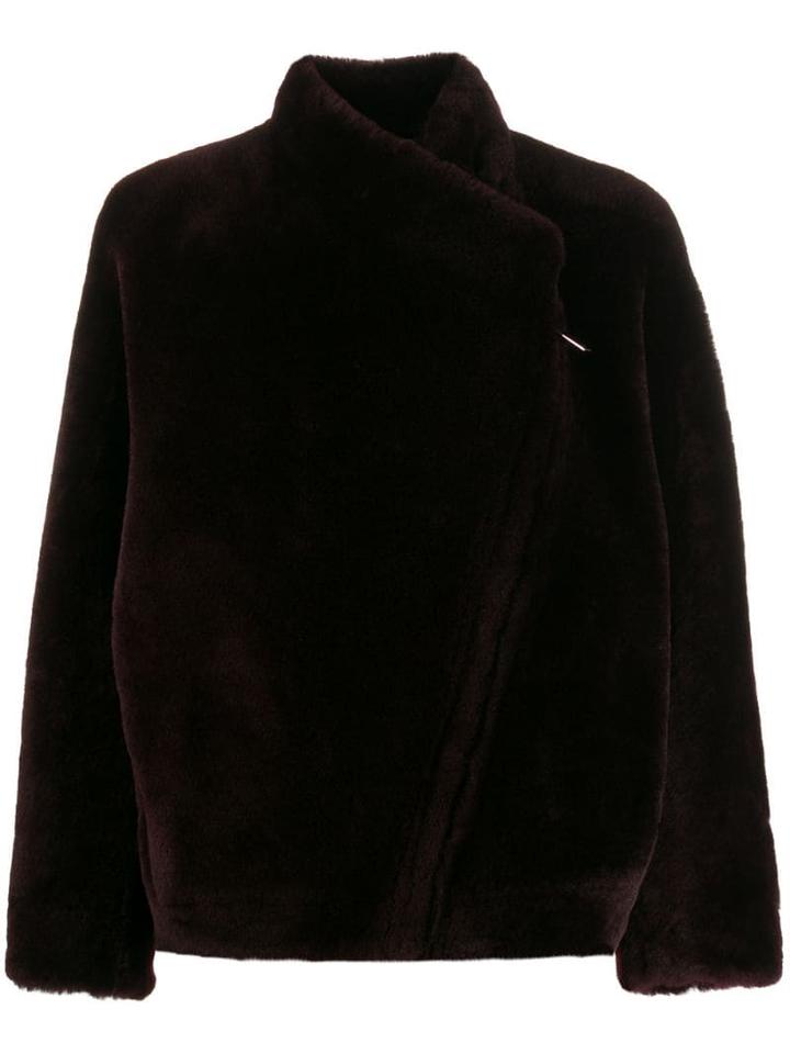 Maison Ullens Contrast Shearling Jacket - Red
