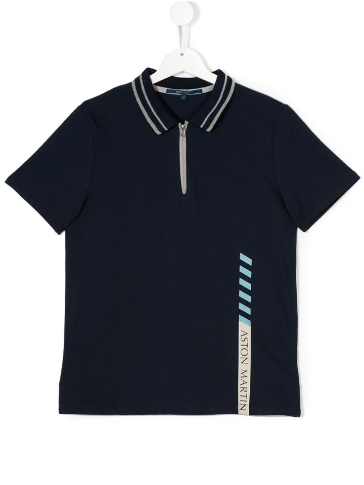 Aston Martin Kids Zipped Polo Shirt - Blue