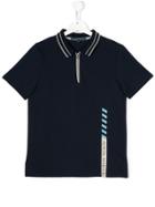 Aston Martin Kids Zipped Polo Shirt - Blue