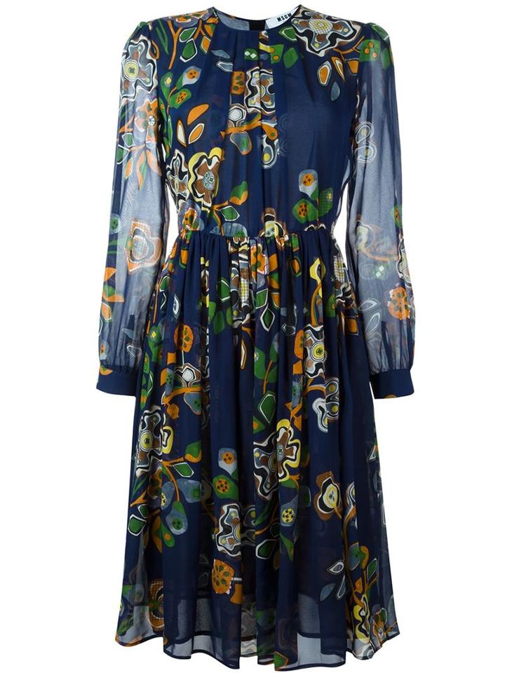 Msgm Abstract Print Dress