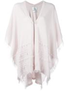 Barrie Shortsleeved Poncho, Women's, Pink/purple, Cashmere