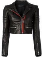 Haider Ackermann Miza Biker Jacket, Women's, Size: 36, Black, Cotton/calf Leather/rayon