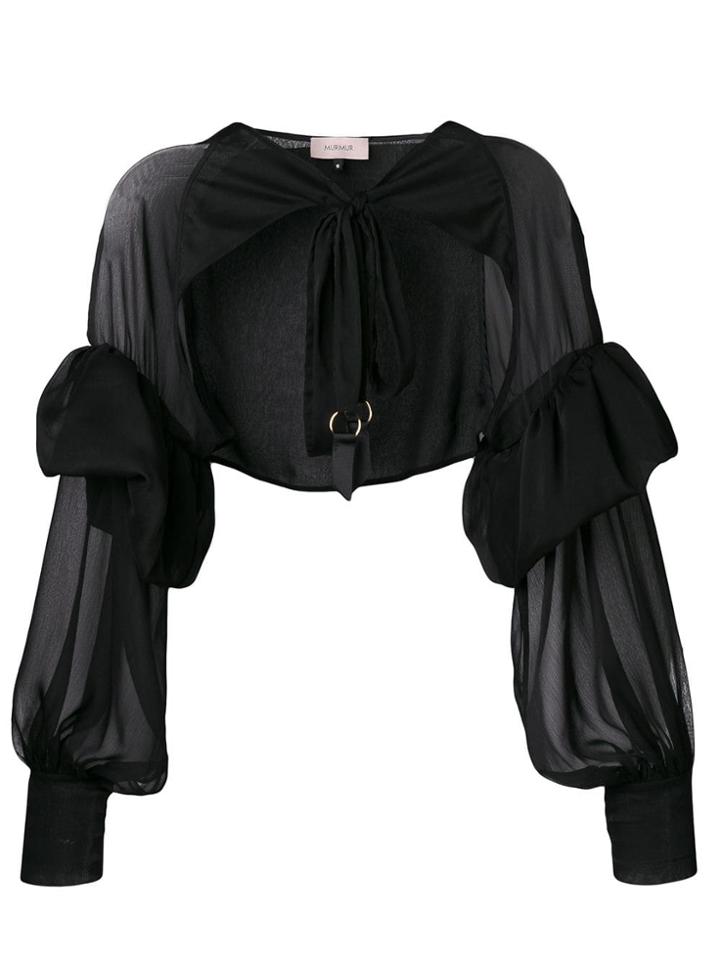 Murmur Cropped Sheer Jacket - Black