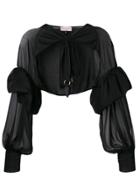 Murmur Cropped Sheer Jacket - Black