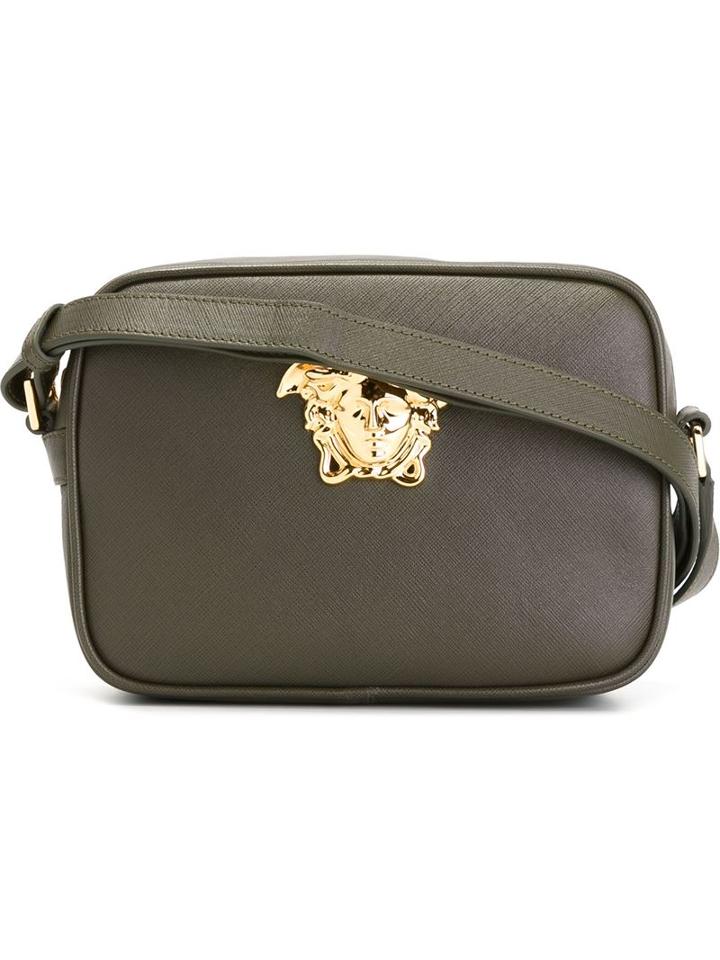 Versace Medusa Shoulder Bag, Men's, Green, Calf Leather