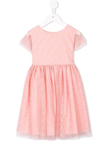Charabia Glittered Polka Dot Dress - Pink & Purple