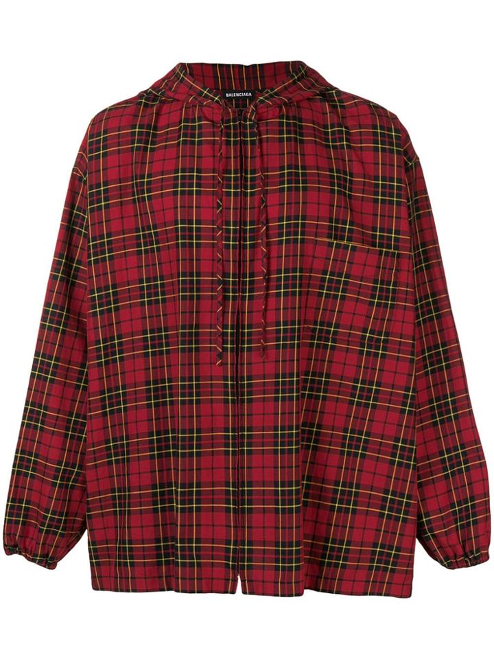 Balenciaga Zipped Hood Shirt - Red