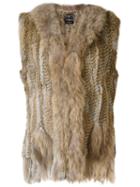 Dolce Cabo Fur Waistcoat, Women's, Size: Large, Brown, Rabbit Fur/racoon Fur