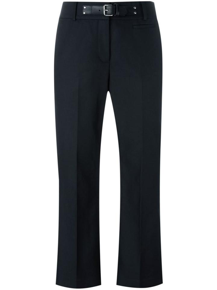 Alexander Wang Cropped Trousers, Women's, Size: 8, Black, Cotton/calf Leather