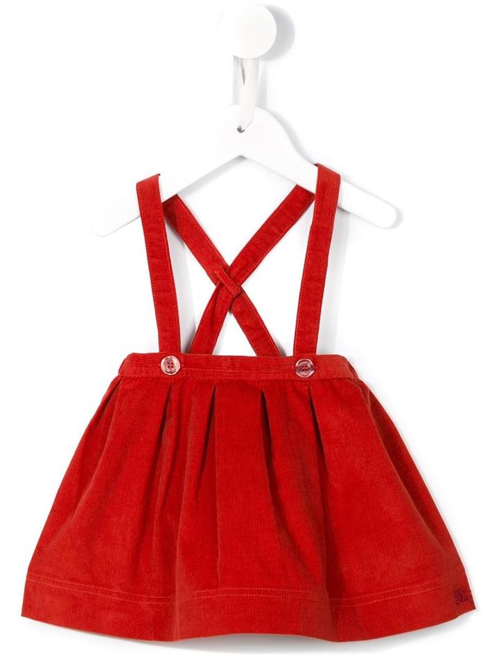 Burberry Kids Corduroy Braces Skirt, Infant Girl's, Size: 6 Mth, Red
