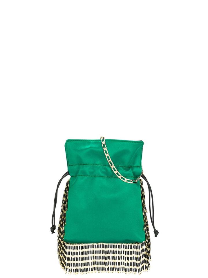 Les Petits Joueurs Nano Trilly Fringe Crossbody Bag - Green