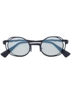 Kuboraum Round Double Frames Sunglasses - Black