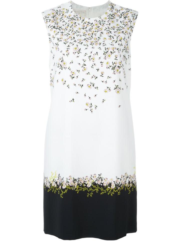 Giambattista Valli Floral Print Crepe Mini Dress, Women's, Size: 48, White, Silk/cotton/spandex/elastane/viscose