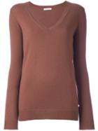 Nina Ricci V-neck Pullover, Women's, Size: Small, Brown, Cashmere