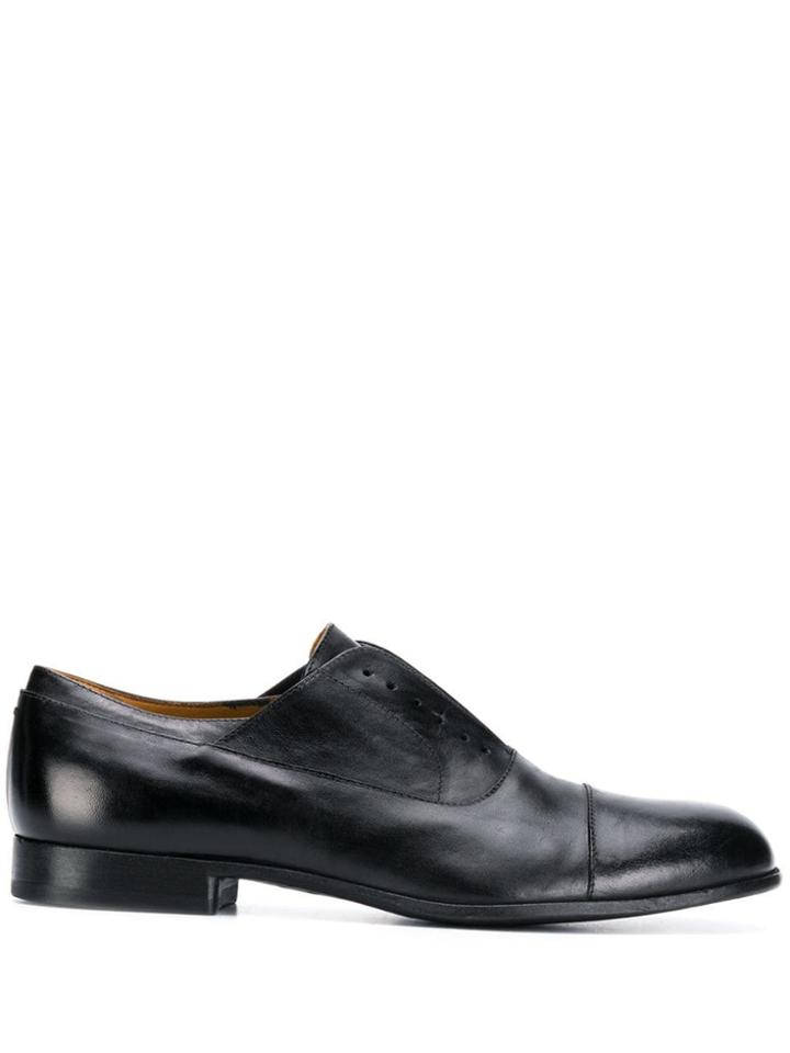 Pantanetti Lace-less Oxford Shoes - Black