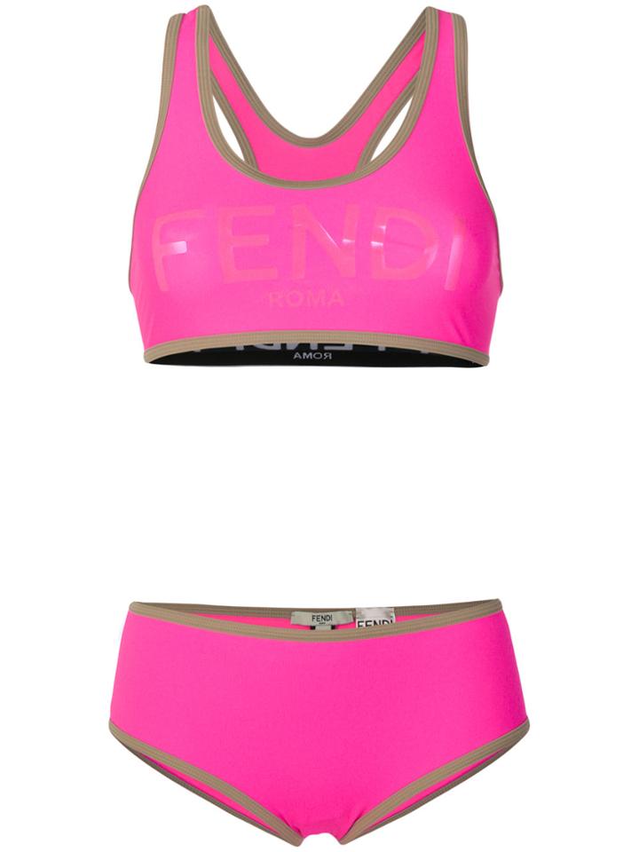 Fendi Logo Bikini Set - Pink & Purple