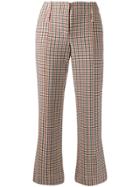 Tory Burch Cropped Plaid Trousers - Neutrals