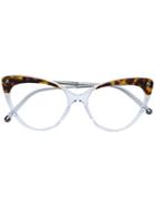 Dolce & Gabbana Eyewear Tortoiseshell Cat-eye Glasses - White