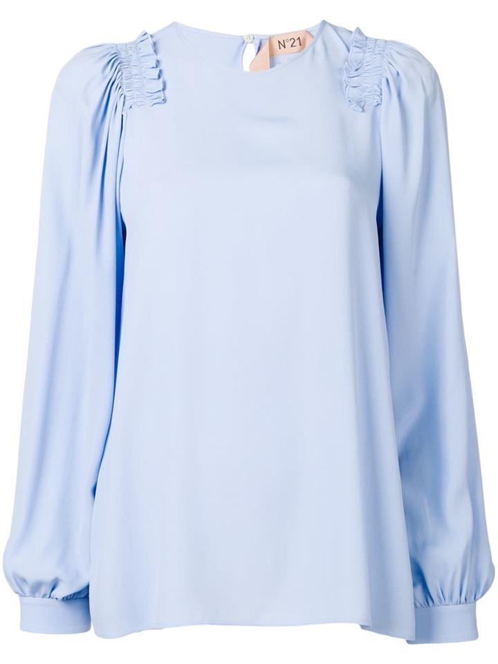 Nº21 Ruffle Trim Blouse - Blue