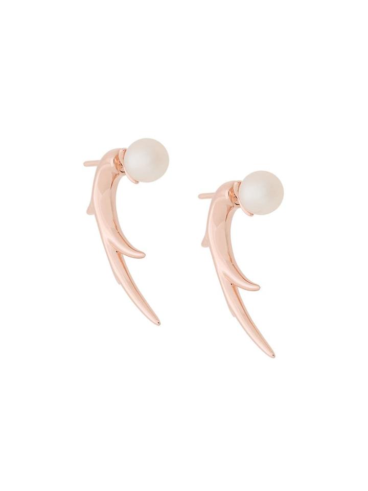 Shaun Leane Cherry Blossom Pearl Talon Earrings - Gold