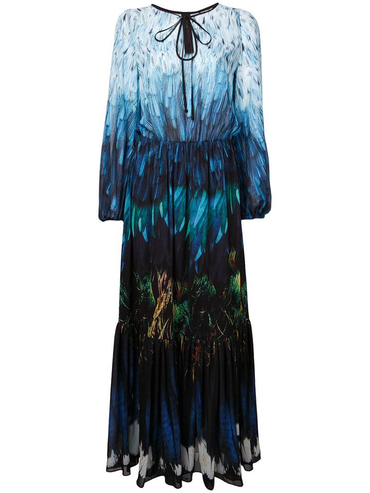 Romance Was Born Tail Feather Chiffon Gown, Women's, Size: 8, Blue, Polyester