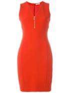 Versace Collection Zip Neckline Mini Dress, Women's, Size: 42, Red, Polyester/spandex/elastane/viscose/polyester