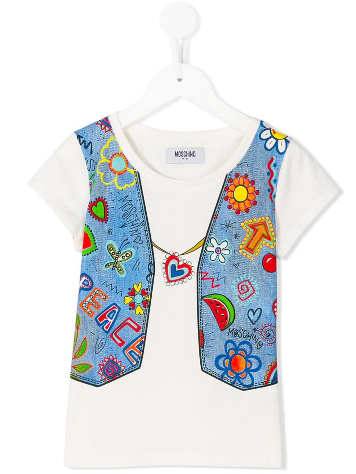 Moschino Kids Printed T-shirt, Girl's, Size: 12 Yrs, White