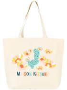 Maison Kitsuné - Logo Print Canvas Tote - Women - Cotton - One Size, Women's, Nude/neutrals, Cotton
