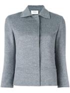 Akris Punto Cropped Jacket, Women's, Size: 42, Grey, Viscose/wool/angora