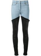 Fausto Puglisi - Pleated Detail Skinny Trousers - Women - Cotton/lamb Skin/polyester/viscose - 42, Black, Cotton/lamb Skin/polyester/viscose