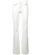 Derek Lam Flare Trouser With Seam & Pocket Flap Detail - White