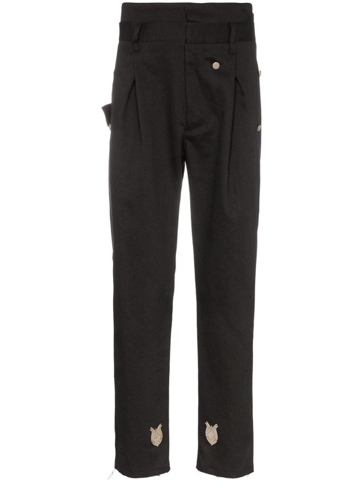 Bed J.w. Ford Logo Plaque Tailored Trousers - Black