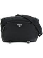 Prada Nylon Large Cross Body Bag - Black
