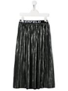 Karl Lagerfeld Kids Teen Pleated Midi Skirt - Grey