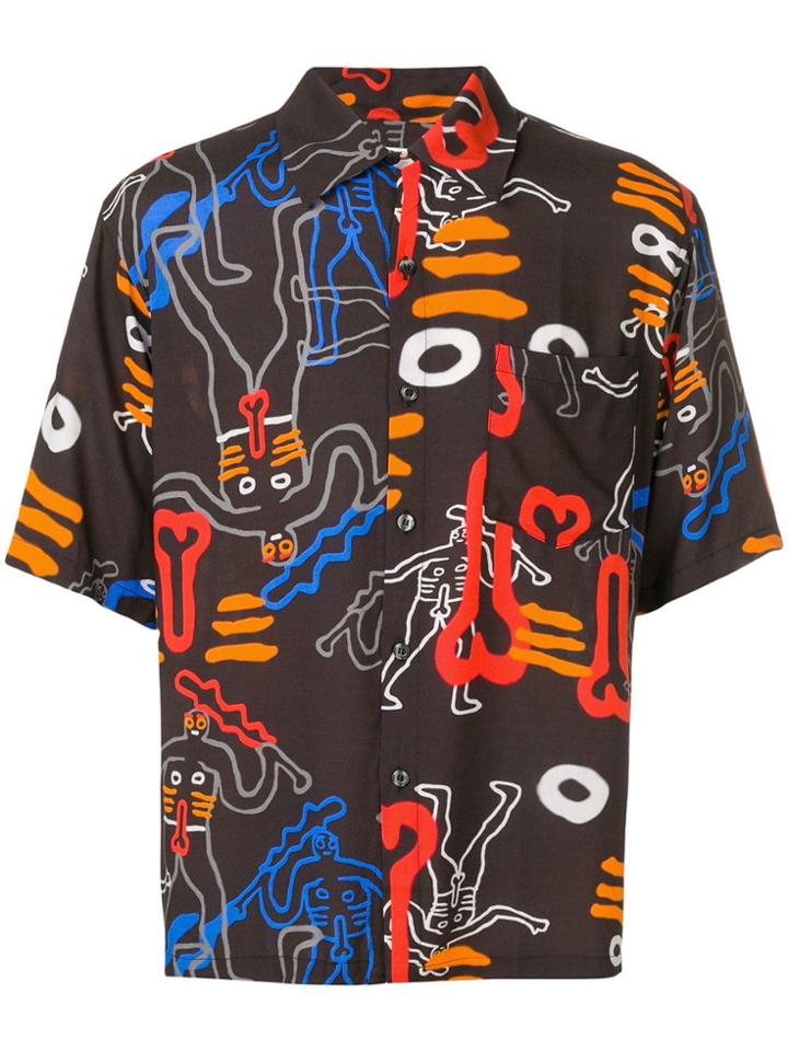 Aries Abstract Print Shirt - Black