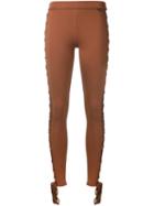 Fenty X Puma - Boxing And Bomber Lacing Tights - Women - Viscose/nylon/spandex/elastane - S, Brown, Viscose/nylon/spandex/elastane