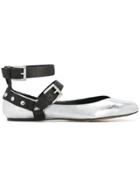 Rebecca Minkoff Buckle Strap Detail Ballet Pumps - Metallic