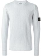 Stone Island Crew Neck Sweatshirt, Men's, Size: Xl, Grey, Cotton/polyamide