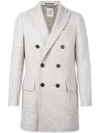 Eleventy Double Breasted Coat, Men's, Size: 52, Grey, Polyamide/mohair/wool/alpaca