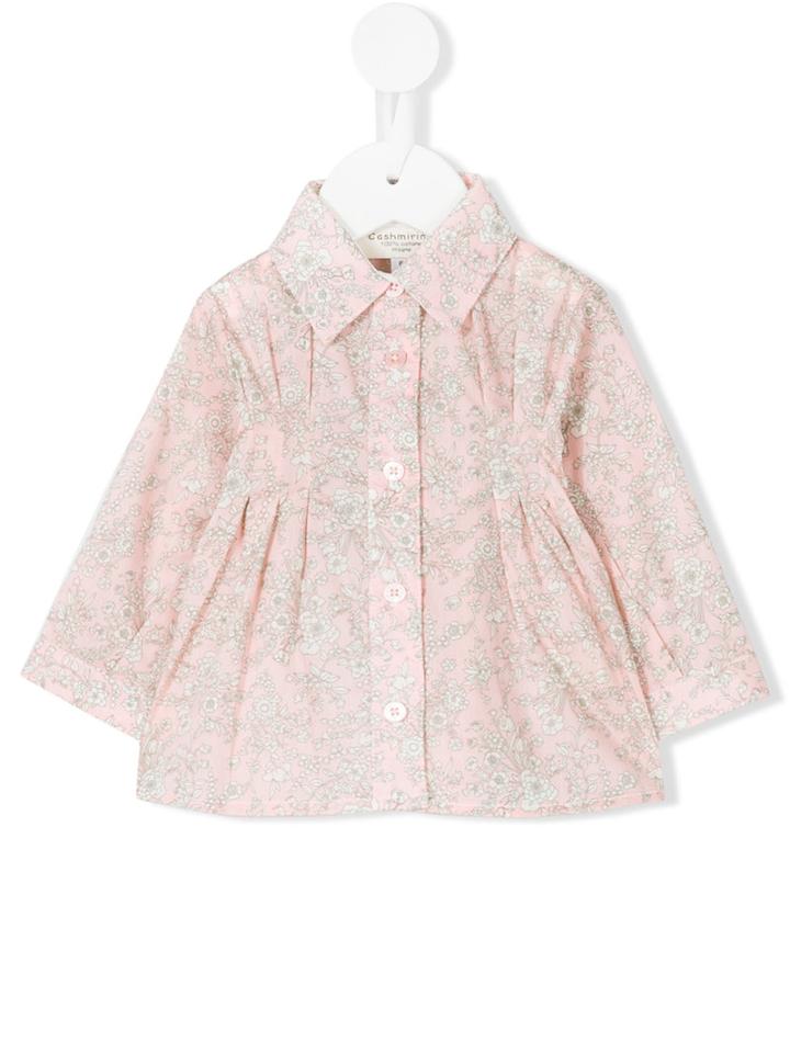 Cashmirino - Micro-floral Print Shirt - Kids - Cotton - 6 Mth, Pink/purple