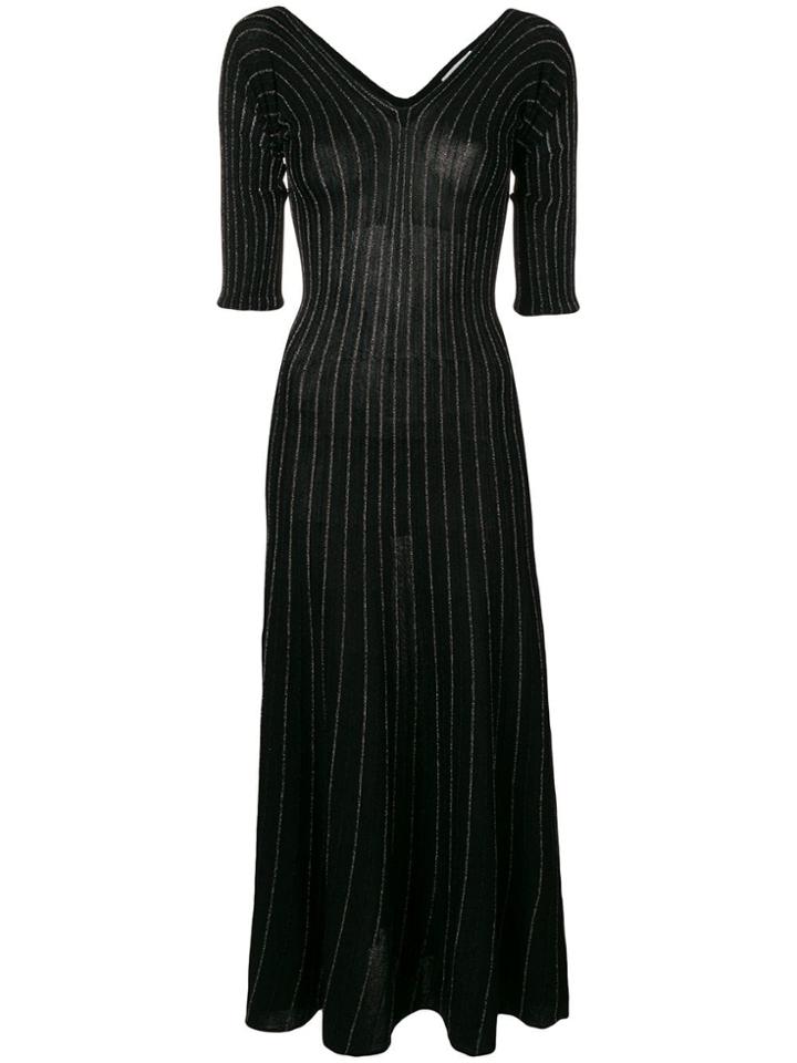 Sonia Rykiel Striped Knit Dress - Black