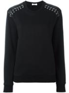 Mugler Piercing Detail Sweatshirt, Women's, Size: Small, Black, Cotton/brass