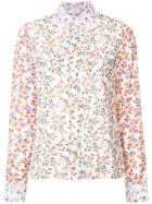 Ck Calvin Klein Floral Printed Georgette Shirt - White