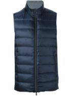 Herno Sleeveless Jacket, Men's, Size: 52, Blue, Polyamide/polyester/feather Down