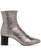 Isabel Marant Datsy 50 Calf Leather And Lamb Skin Boots - Metallic