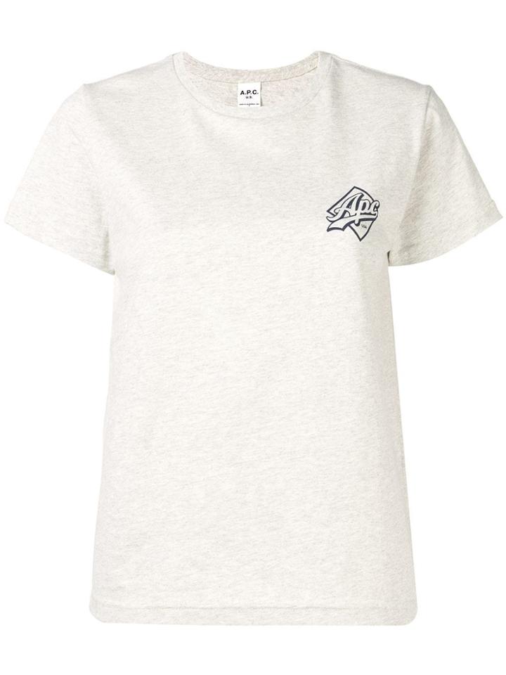 A.p.c. Logo Print T-shirt - Neutrals