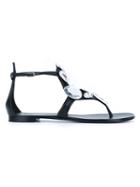 Giuseppe Zanotti Design Crystal Embellished Sandals, Women's, Size: 39, Black, Leather/plastic