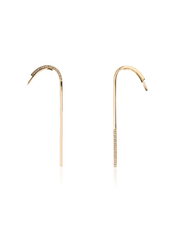 Kova 18k Yellow Gold Diamond Drop Earrings - Metallic